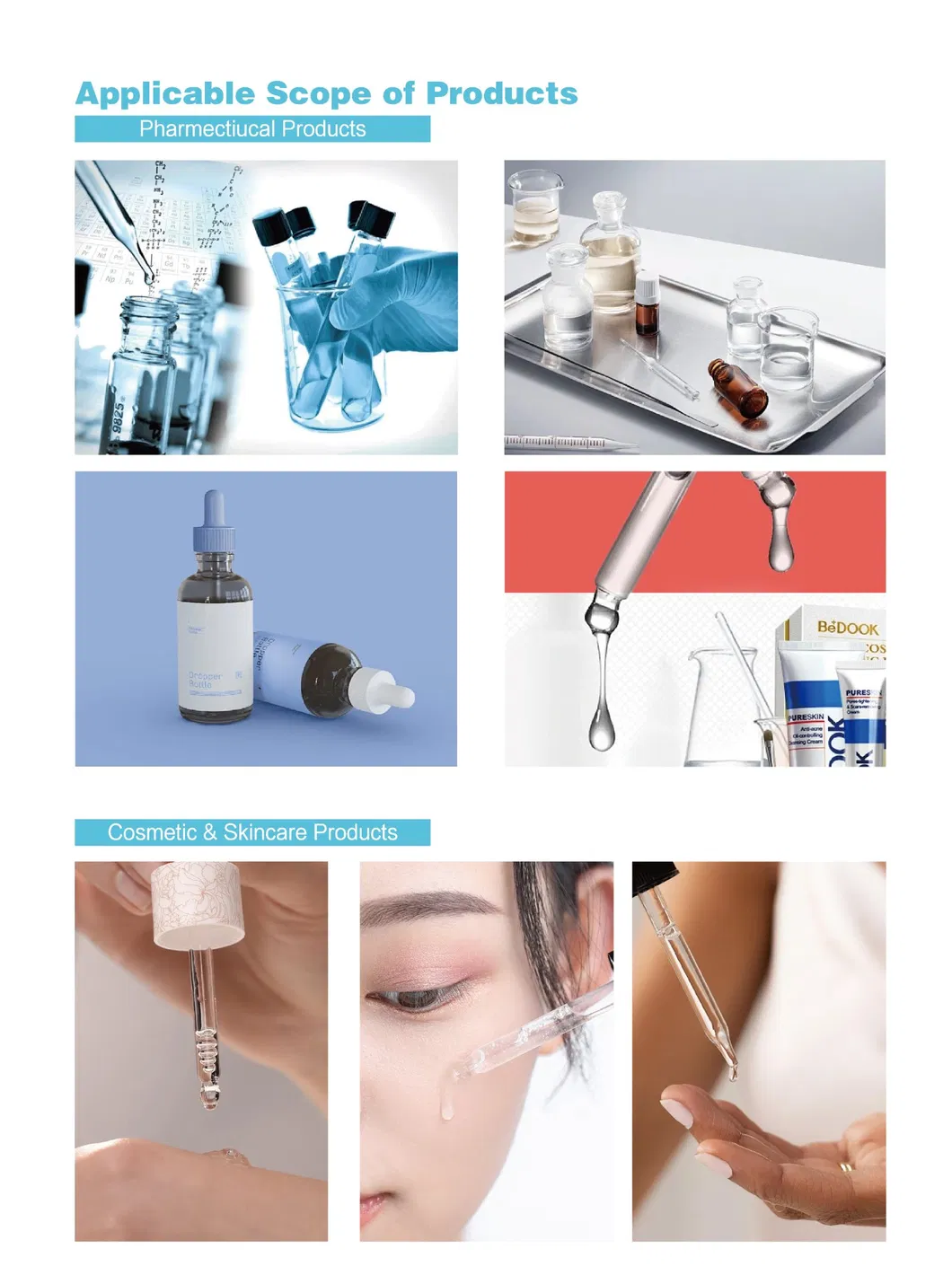 Glass Dropper Bottle Display