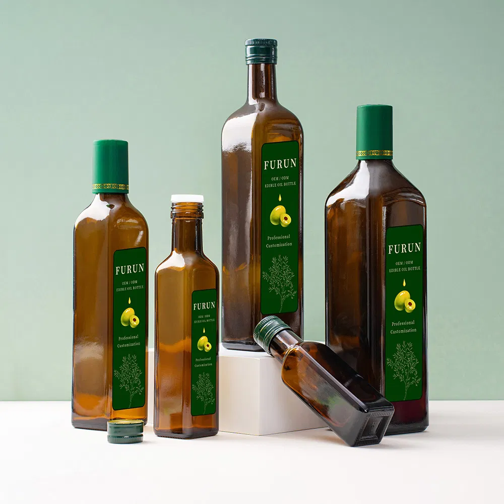 Low MOQ Food Grade Soy Sauce Square Vinegar Bottle 500ml 750ml Olive Oil Glass Bottle for Kitchen