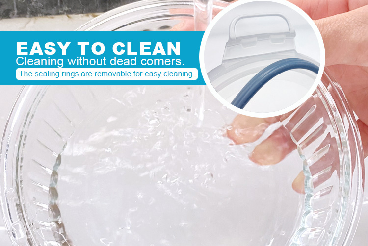 Borosilicate Glass Storage with Stripes, PP One - Piece Ear Buckle Lid, Oven Safe, Perfect for Catering Services &amp; Buffets