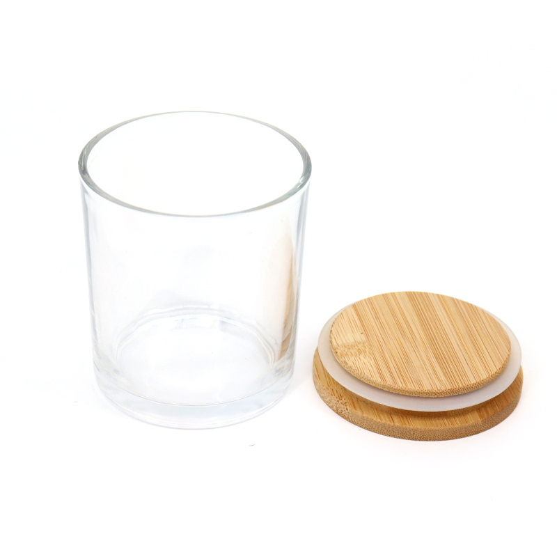 Premium Luxury Empty Frosted Matte Glass Candle Jars Container with Bamboo Wood Cork Lid 8oz 10oz
