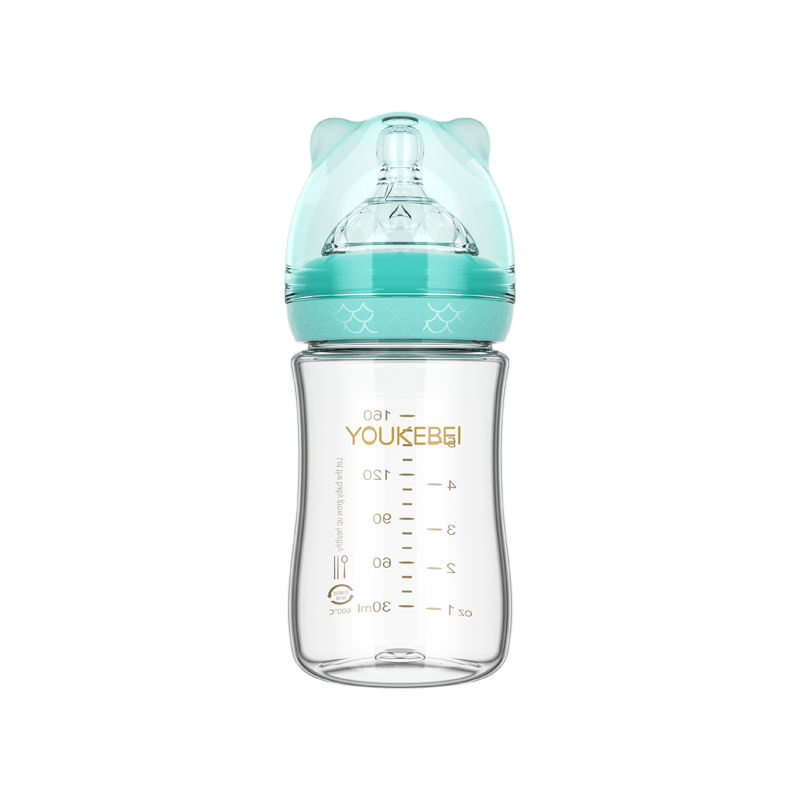 Glass Baby Milk Bottle 80ml 160ml Clear Sippy Baby Training Bottle