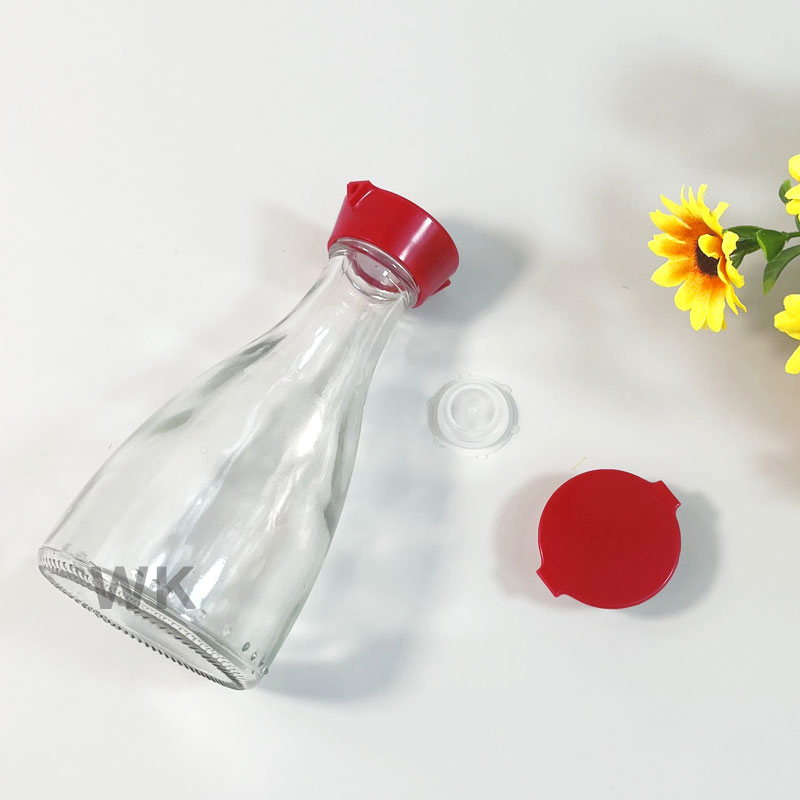 Food Grade Screw Cap Glass Unique Soy Sauce Cooking Oil Bottle
