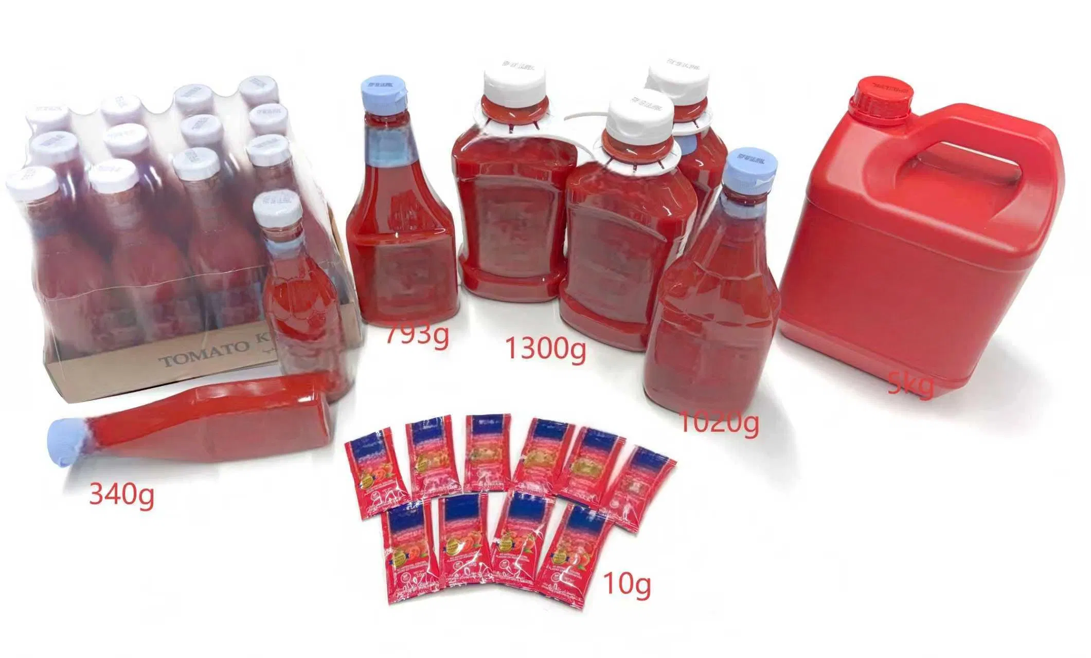 Ketchup Bag Glass Bottle Tomato Sauce Paste Sachet