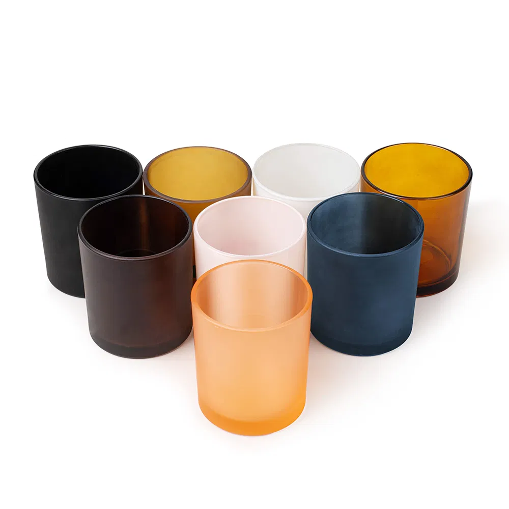 Factory Direct Cheap Glass Candle Container Empty 10oz Cylinder Candle Jar with Lids for Candle Making