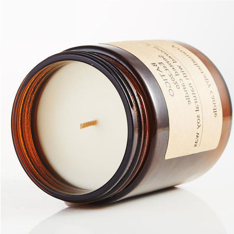 Wholesale 100ml 250ml 500ml 1000ml Amber Glass Candle Jars with Lids Glass Candle Holder