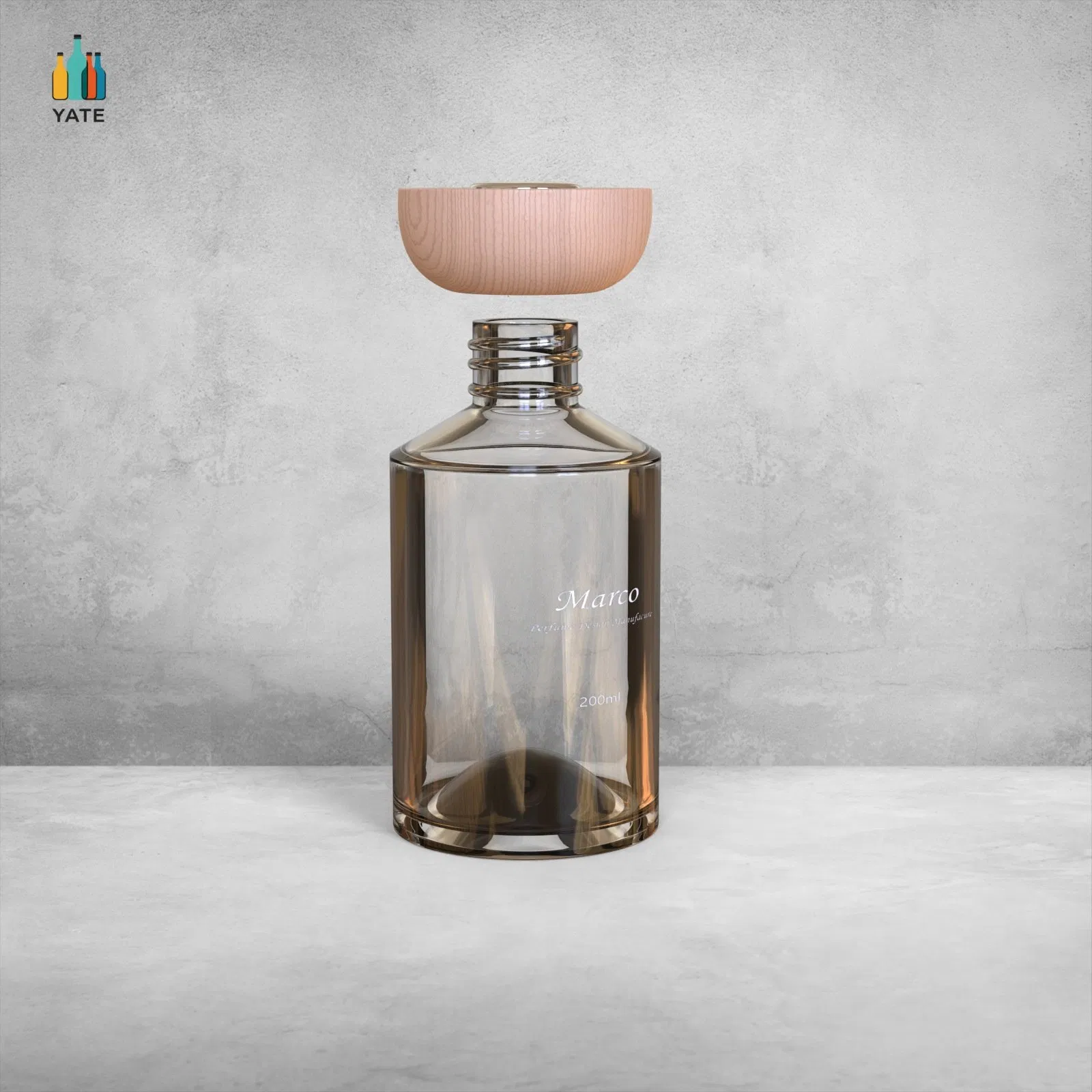 Popular Wood Closure Fine Mist Atomizer Sprayers Super Flint Glass Perfume Bottle with Wide Cone Wood Lids