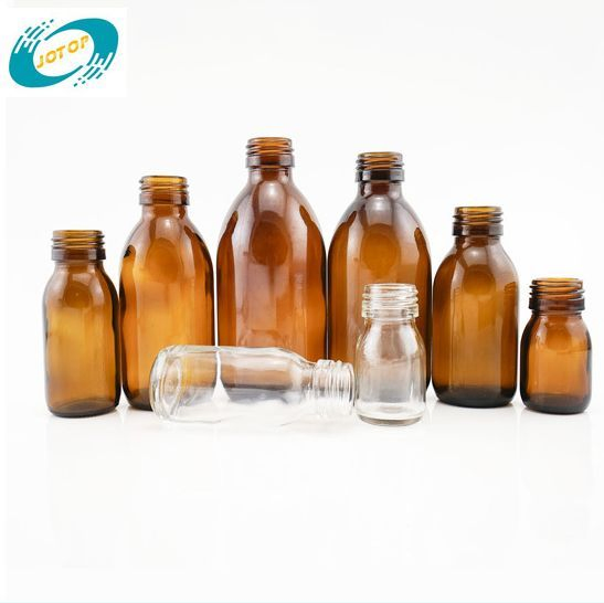 Glass Bottles for Syrup for Pharmaceutical with Amber or Transparent Color