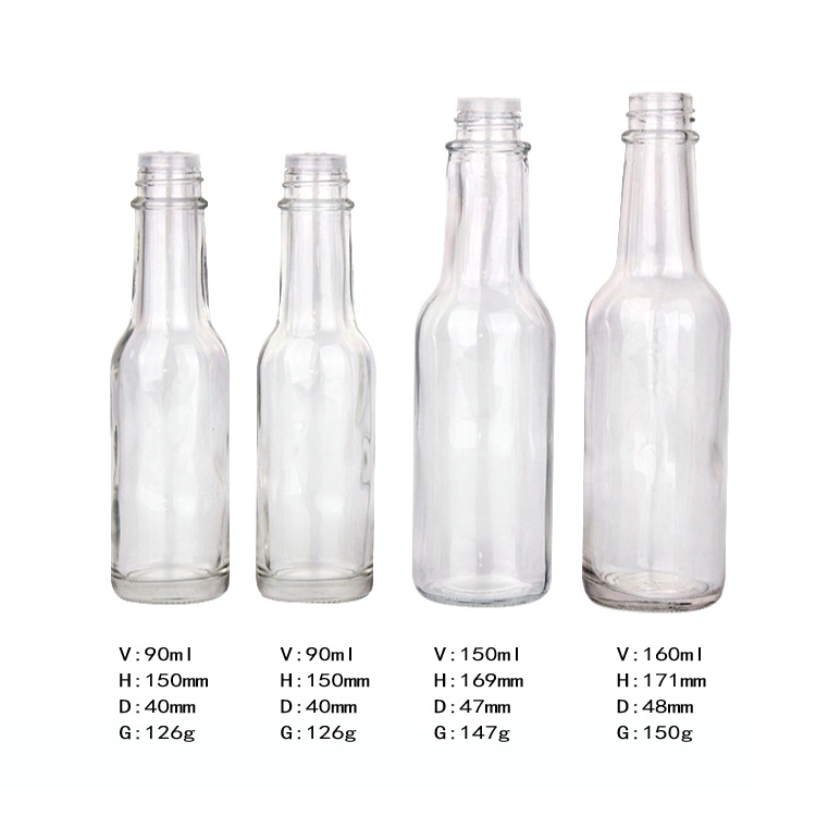 3oz 5oz 90ml 150ml Food Grade Glass Soy Sauce Tomato Ketchup Cooking Oil Bottles with Screw Sealed