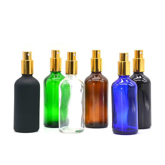 Colored Essential Oil Plastic Bottle with Plastic Emulsion Pump Transparent Over Cap