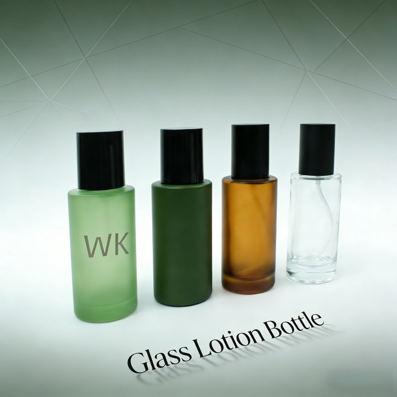 Wholesale Empty Glass Lotion Pump Sprayer Skincare Packaging Bottle with Lotion Pump