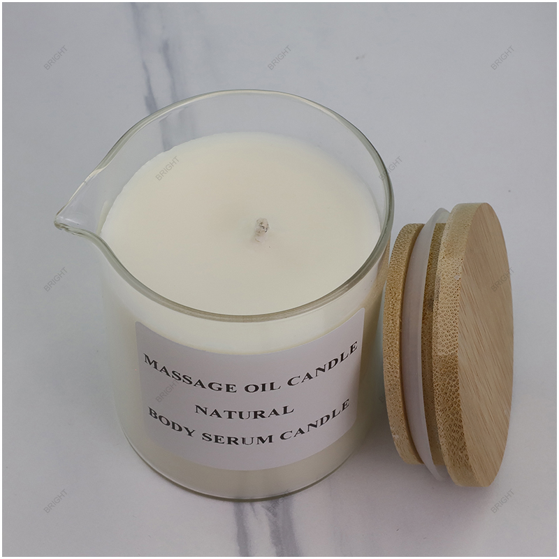 High Quality Wholesale Single Layer Clear Borosilicate Empty Round Glass Candle Jar with Lid for Candle Making