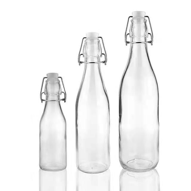 Clear Glass Swing Top Bottle 750ml Glass Beverage Bottle / Liquor Bottle / Beer Wine Bottle