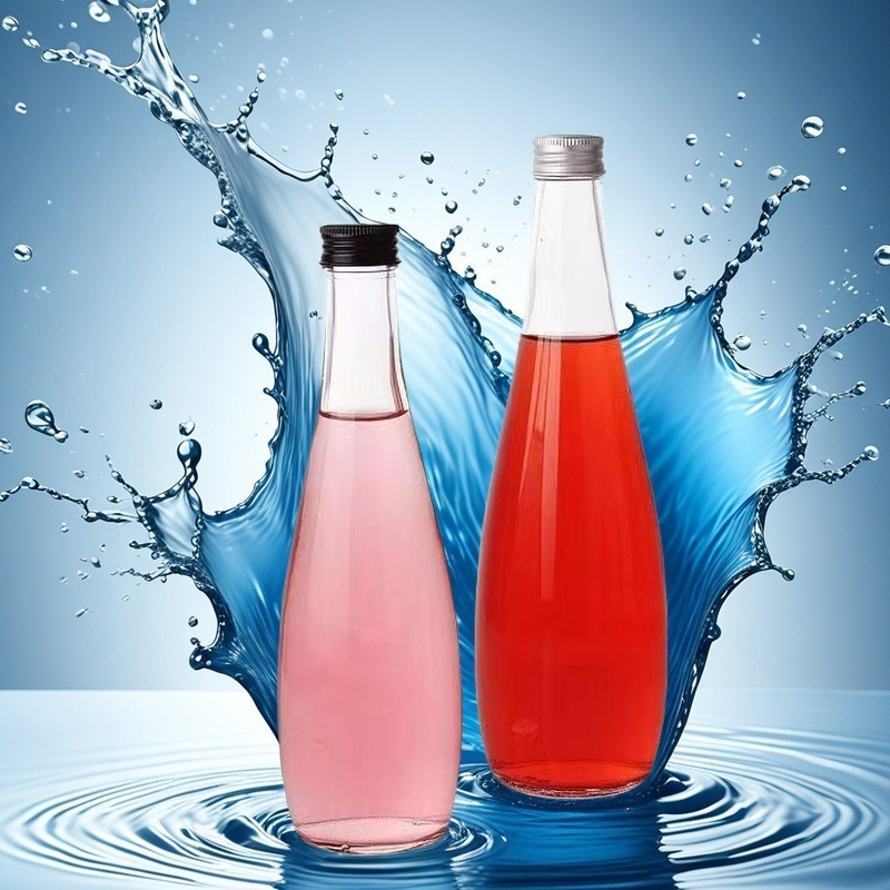 Wholesale Hot Sale Reusable Glass Drink Bottles 200ml-500ml with Screw Cap for Beverage Fruit Juice Water