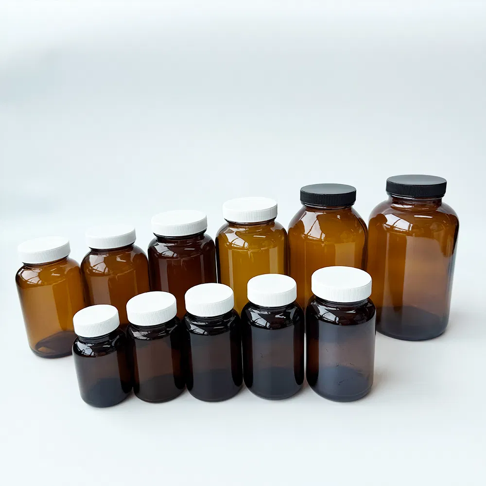 Amber Packer Glass Bottle View 1