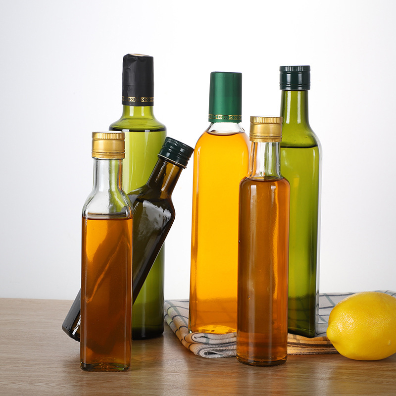 Food Grade 250ml 500ml 750ml 1L Square Glass Bottle for Olive Oil