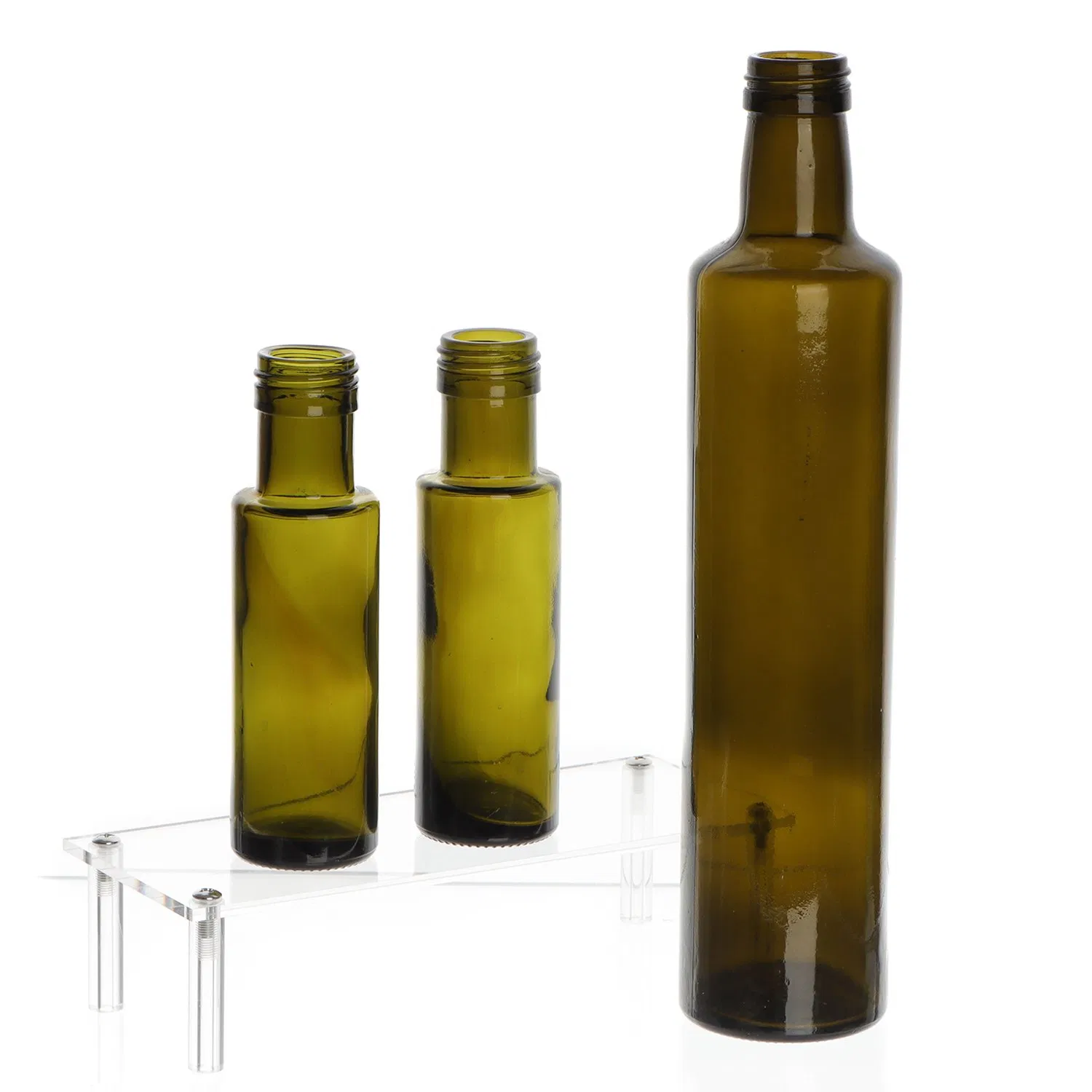 250ml 500ml 750ml 1000ml Dark Green Round Shape Glass Olive Oil Bottles with Tamper Evident Cap