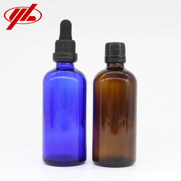 100ml Clear Amber Blue Green Cosmetic Essential Oil Dropper Glass Bottle