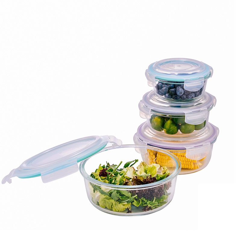 1300ml Durable Leak-Proof Glass Food Storage with Secure Plastic Cover