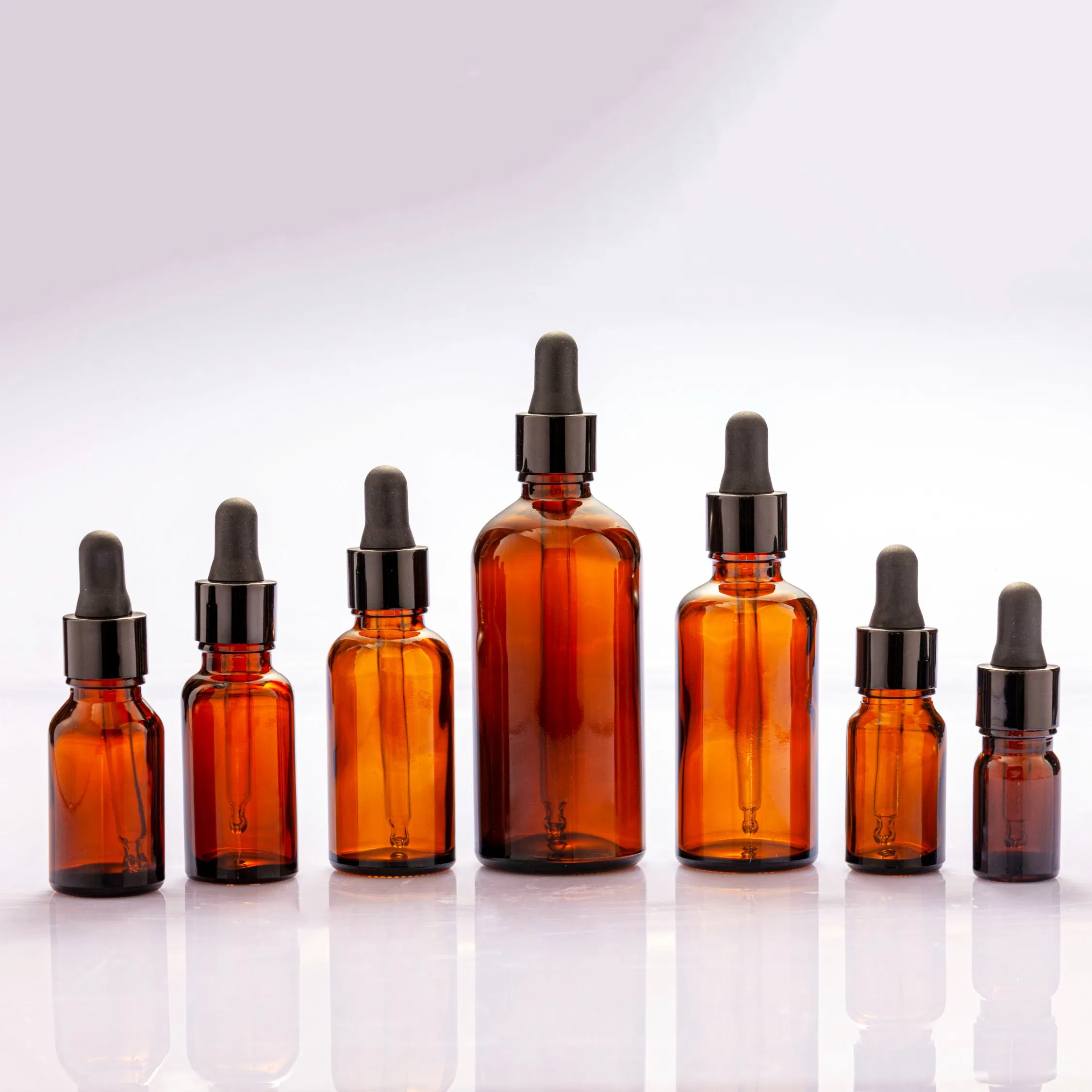 Wholesale 5ml 10ml 15ml 20ml 30ml 50ml 100ml Clear Amber Essential Oil Glass Dropper Bottle with Box