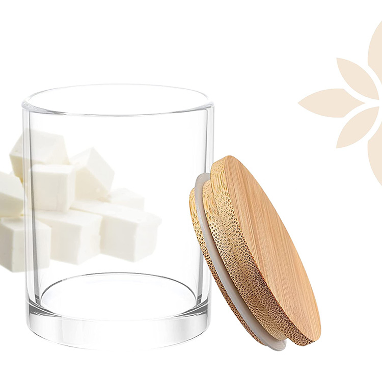Wholesale Clear 10oz Round Glass Candle Jar for Candle Making with Lid