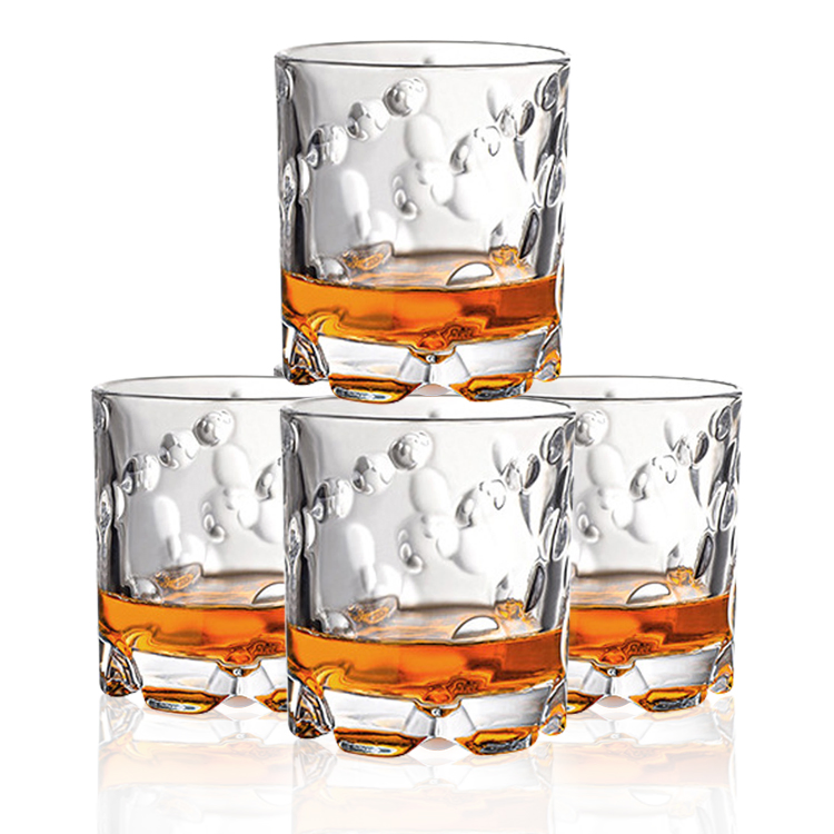 Free Sample 10oz Luxury Shot Glasses Round Bottom Unique Shaped Drinking Glass Rotate Tumbler Whiskey Glass