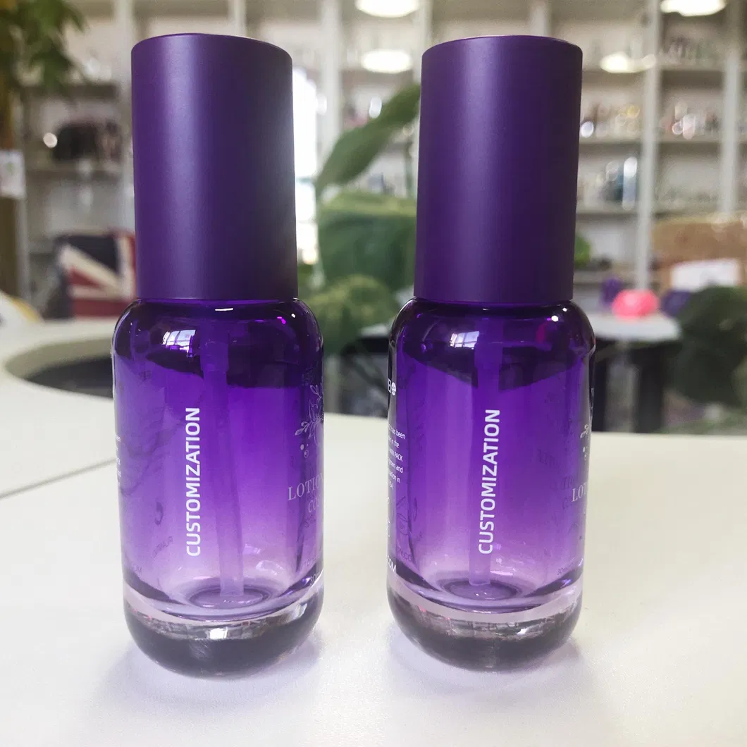 Elegant Purple <a href='/catalog/top-10-glass-lotion-bottles-factories-suppliers/'>Glass Lotion Bottles</a> 30ml