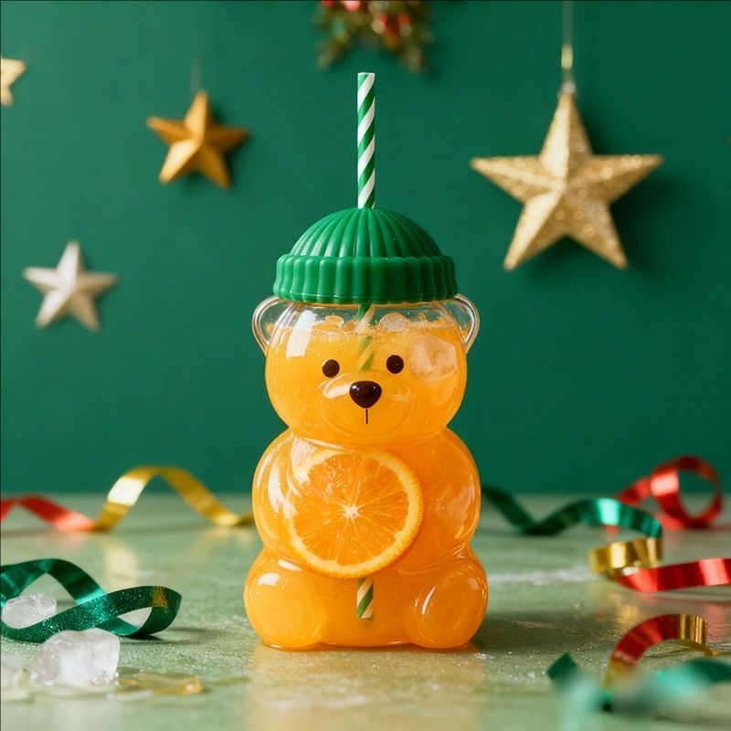 Business Birthday Christmas Gift 580ml High Borosilicate Glass Fruit Juice Empty Wholesale Glass Bottle with Gift Box and Silicone Lid