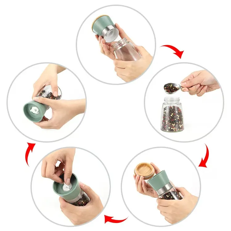 Glass Pepper Grinder Detail