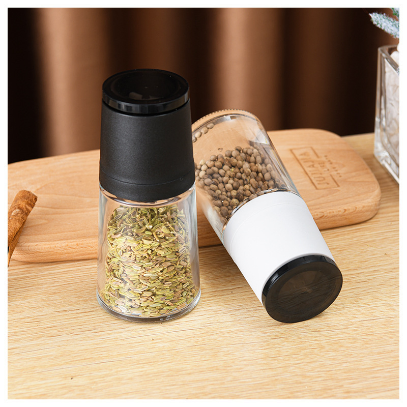 Japanese Manual Pepper Grinder Glass Spice Bottle for Pepper Fennel Rosemary Geranyl