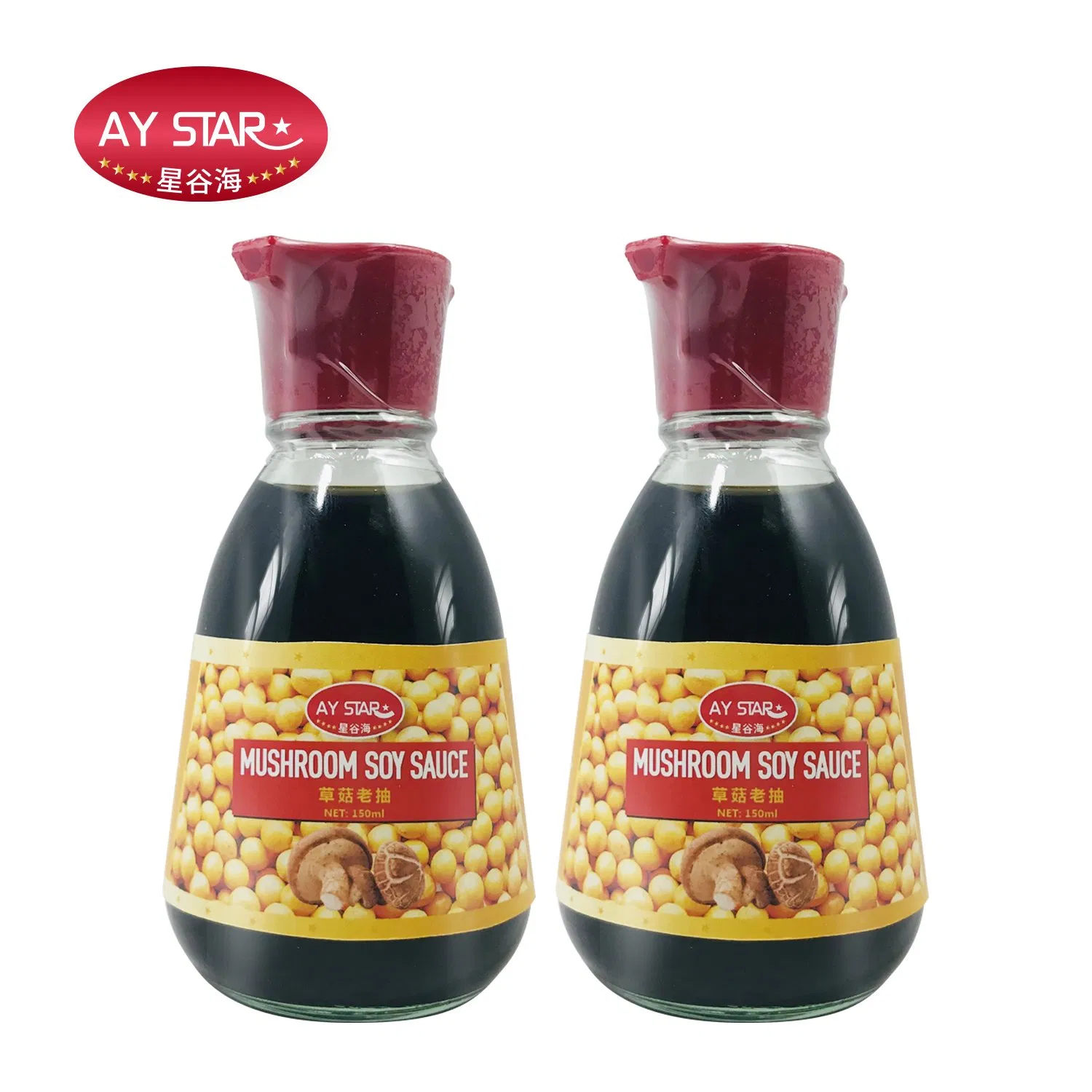 Traditional Glass Bottle Superior Shiitake Halal Mushroom Dark Soy Sauce