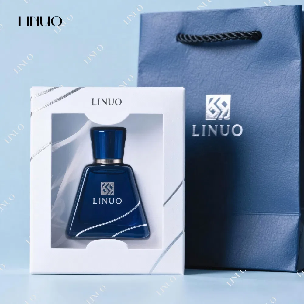 Customised 30ml 50ml 100ml Blue Rectangle Square Triangle Cylinder Luxury Glass Perfume Bottle Packaging Box Hot Stamping Design Elegant and High Grade Refillab