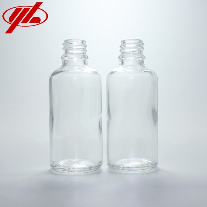 50ml Transparent Cosmetic Essential Oil Glass Bottle Vial with Plastic Dropper Cap