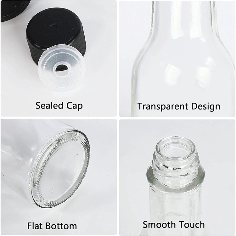 Empty Hot Sauce Woozy Bottles 3 Oz 5 Oz 8 Oz Premium Clear Glass Bottle 90ml 150ml 250ml