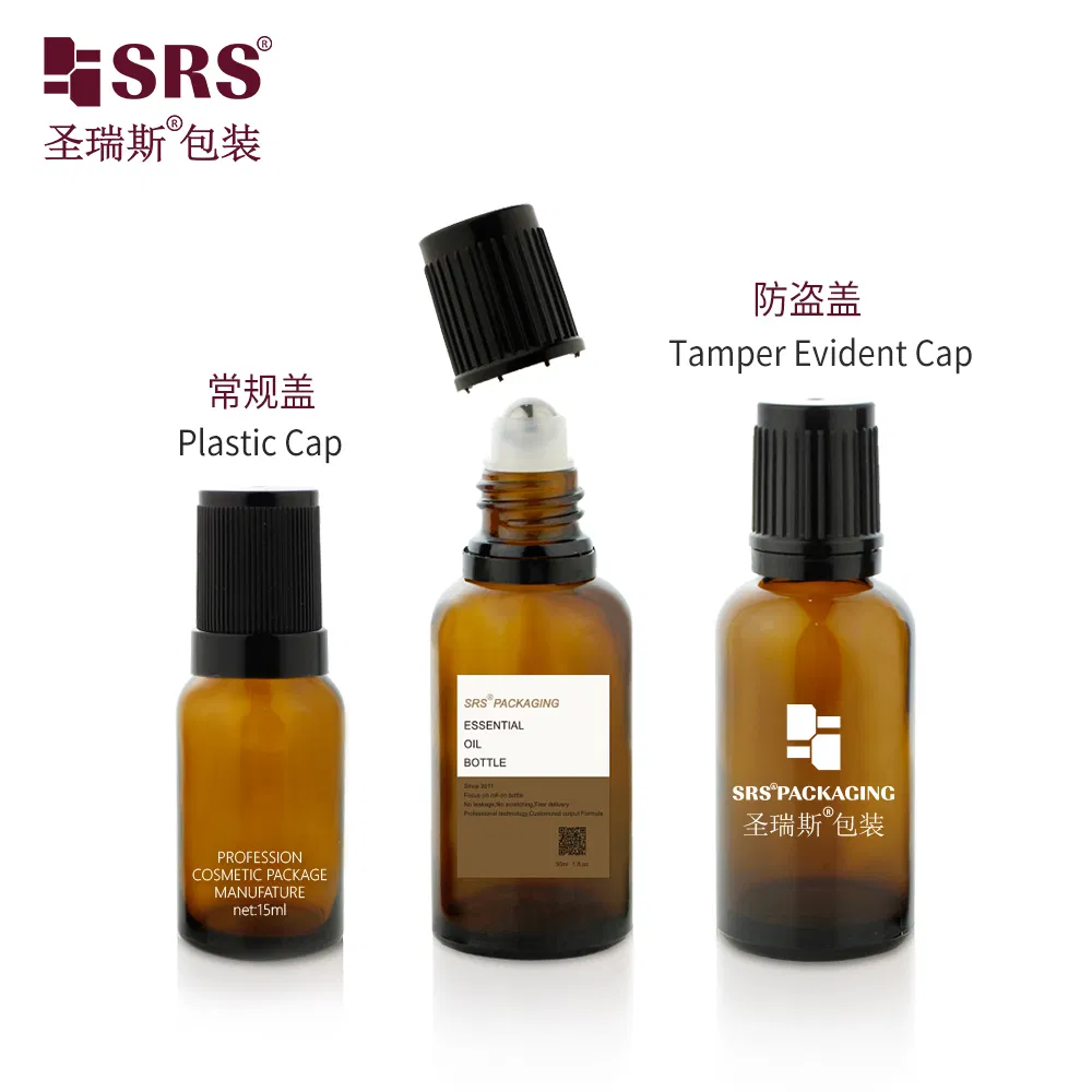 50ml 60ml 90ml Plastic CRC Child Resistant Screw Cap deodorant Roll On Tamper Evident Cap Essential Oil Perfume Glass Frangance Cosmetic Dropper Roller Bottle