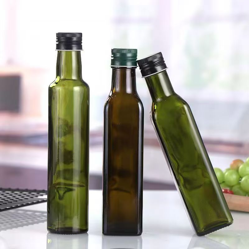 Wholesale 100ml 250ml 500ml 750ml Round Glass Camellia Oil Sauce Vinegar Bottle