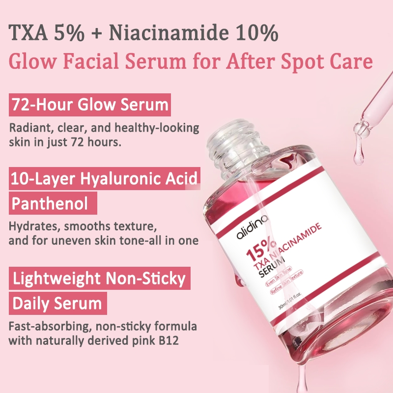 OEM 10% Niacinamide with 5% Txa Facial Serum for Glass Skin Care Clarifying Radiant Complexion Natural Color Niacinamide Serum
