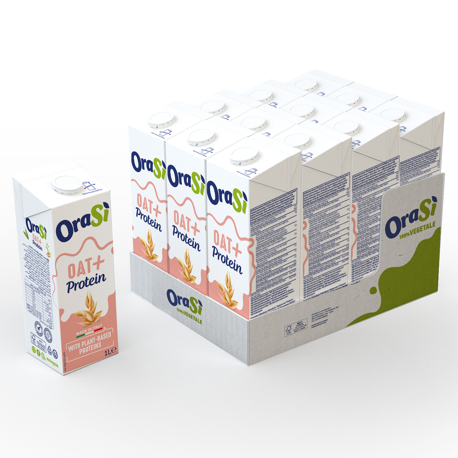 OraSi Plant Based Drinks Oat+ Protein 1 liter 12 units