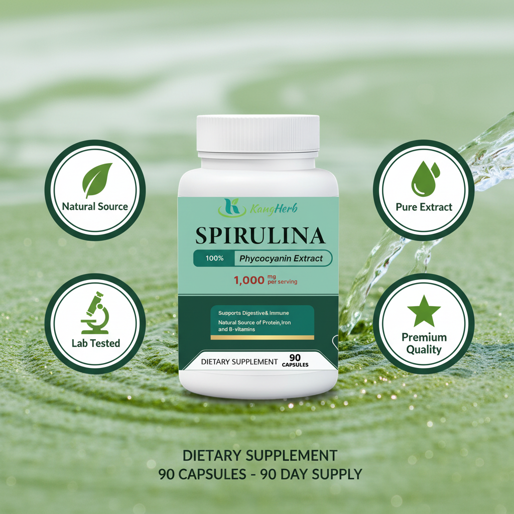 Kosher Certified High Protein Natural Algae Immune Booster Spirulina Capsules