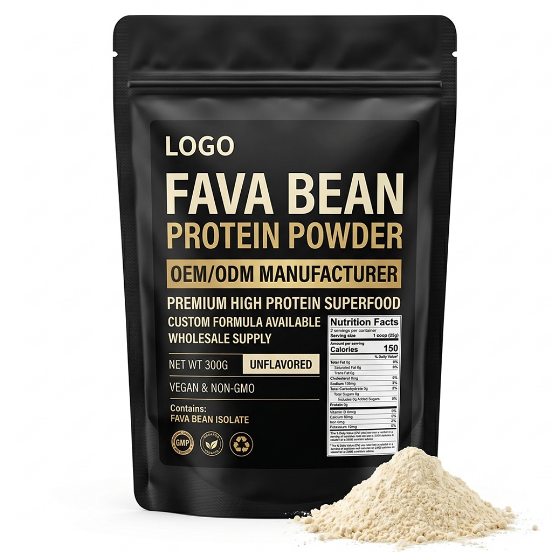 Professional OEM ODM Fava Bean Protein Powder Manufacturer Premium Adult High Protein Superfood Custom Formula Wholesale Supply