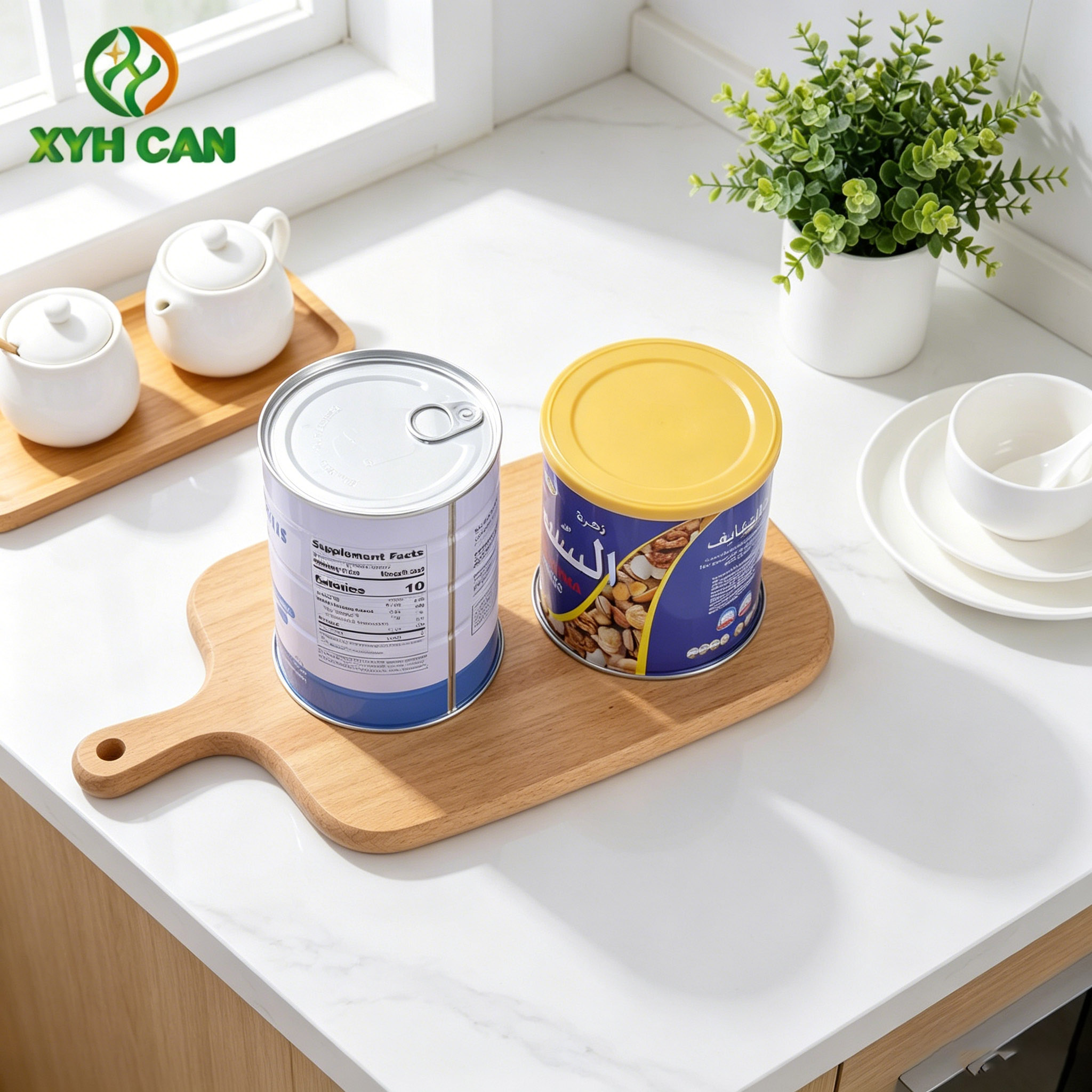 Food-Grade Round Tin Cans with CMYK Printing 150g-1kg Packaging Protein Powder Milk Powder Oil Candy 250g 500g Metal Tin Jars