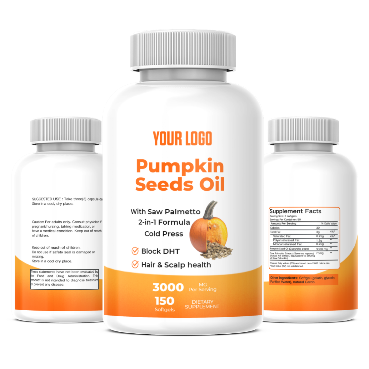 OEM/ODM Factory Wholesale High Quality Pumpkin Seeds Oil Softgel Supplement for Hair &amp; Scalp Health
