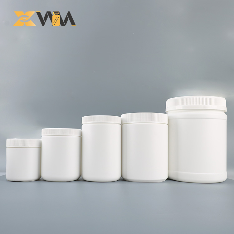 Large-Capacity HDPE White Plastic Protein Powder Milk Powder Cans Supplements 600ml 700ml 2500ml for Liquid Medicine Liquid
