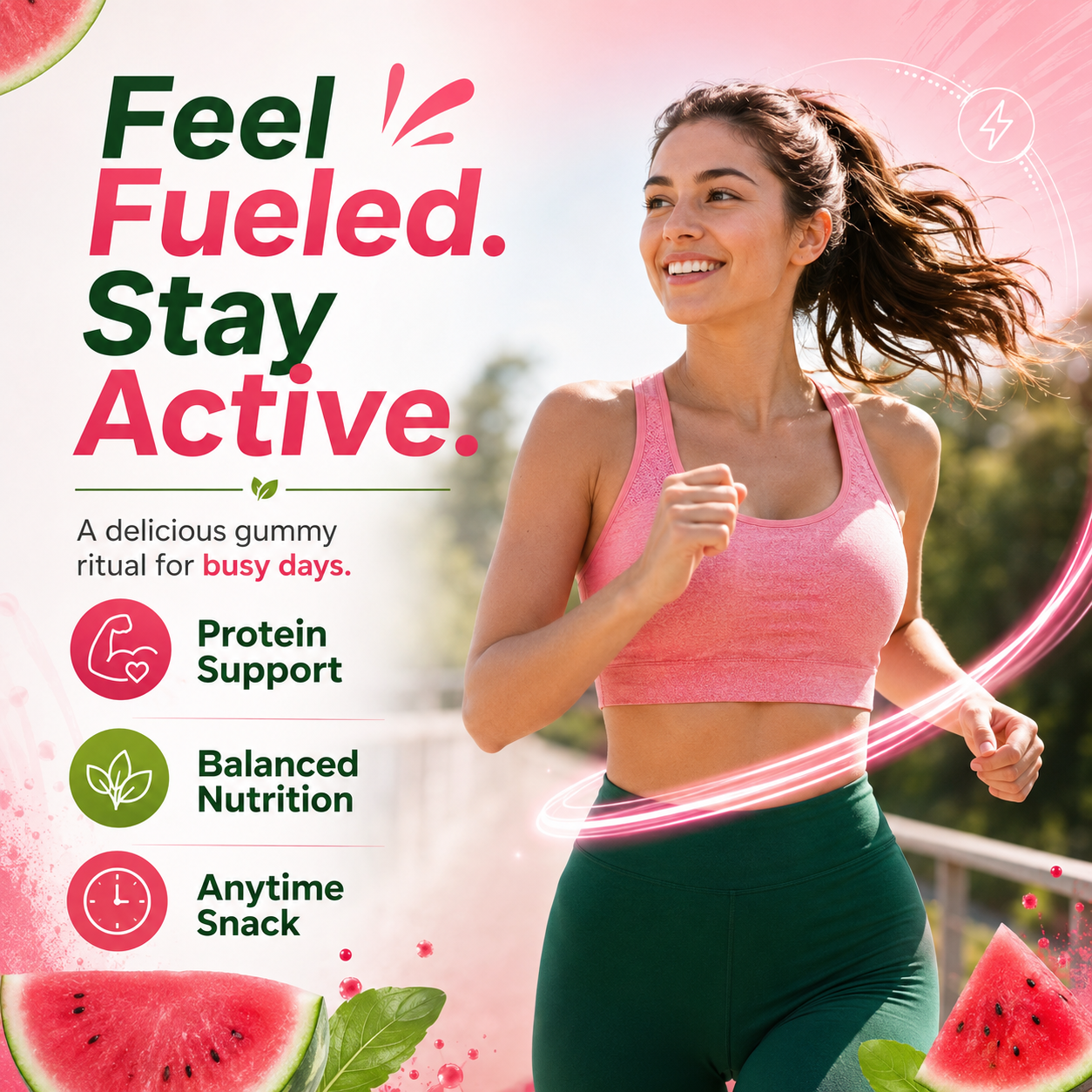 Export Quality Plant Protein Gummies 17g Protein Sugar Free Vegan Fitness Snack with Fiber Vitamin B12 for Muscle Support