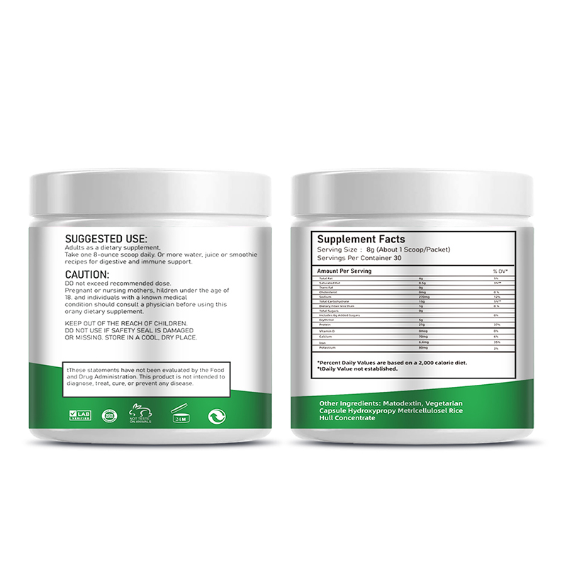 OEM Organic Pea Protein Isolate Powder Private Label Adult Supplement Customizable 1-2 Times Daily 500mg/1000mg