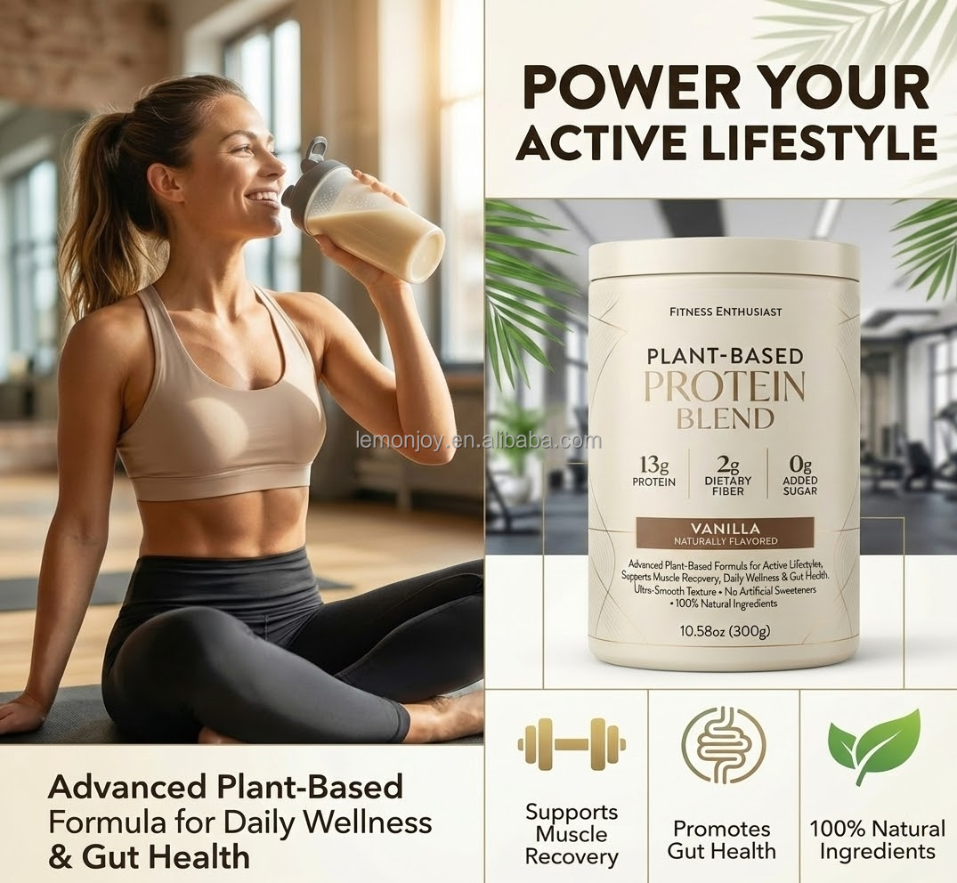 Hydrolyzed Fermented Rice Pea Protein Isolate Powder Plant Based Complete Amino Acid Profile for Muscle Recovery Daily Nutrition