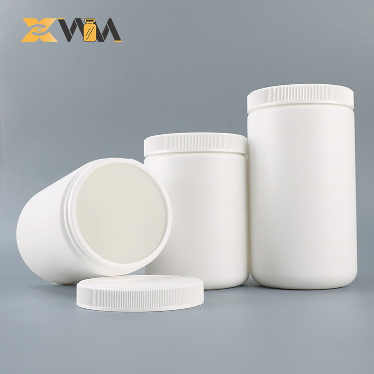 Large-Capacity HDPE White Plastic Protein Powder Milk Powder Cans Supplements 600ml 700ml 2500ml for Liquid Medicine Liquid