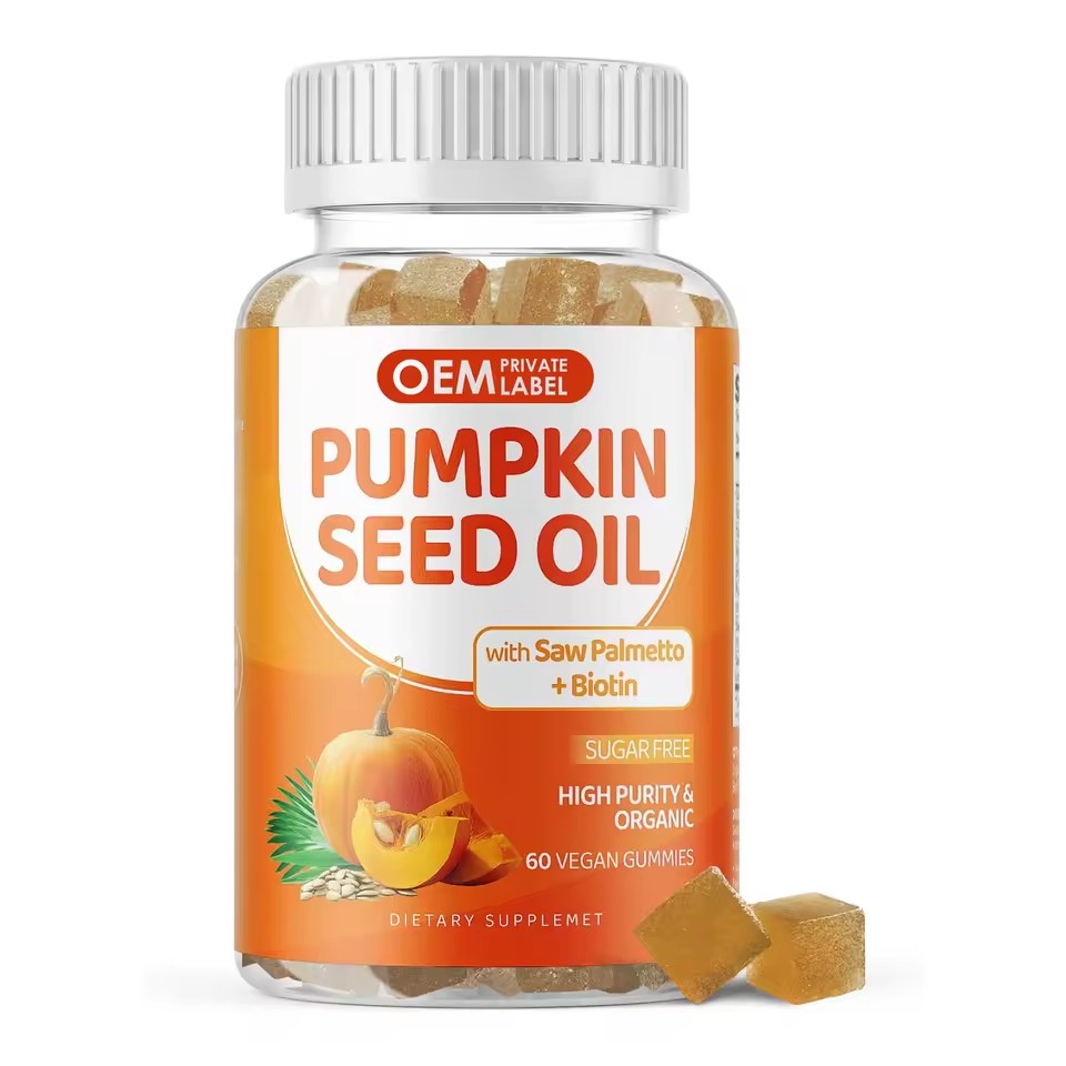 Pumpkin Seed Oil Gummies With Saw Palmetto, Biotin For Prostate Health Supplement For Women Men