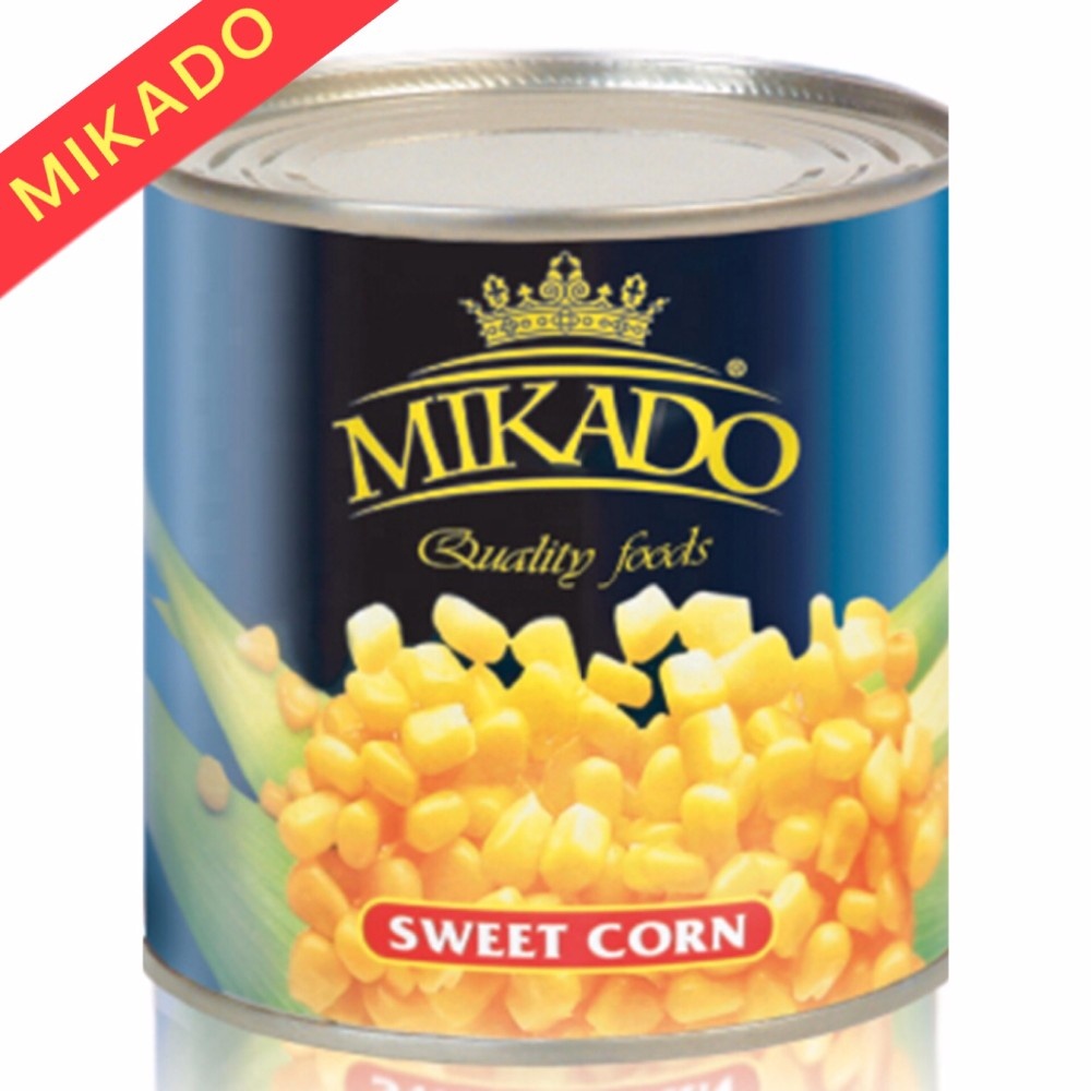 Mikado Canned Sweet Corn Vacuum Pack 425ml Net Weight 340g, Drained Weight 250g Or 285g