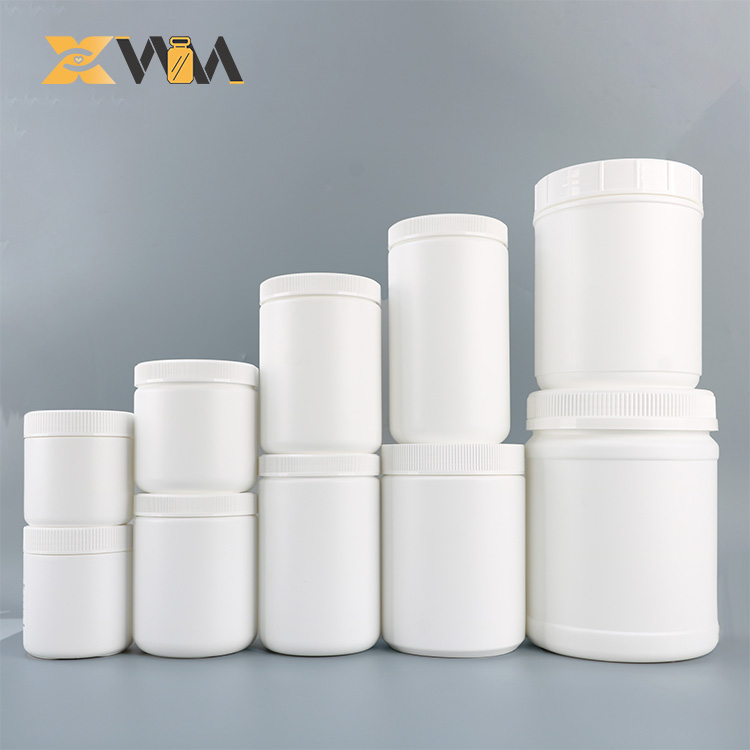 Large-Capacity HDPE White Plastic Protein Powder Milk Powder Cans Supplements 600ml 700ml 2500ml for Liquid Medicine Liquid