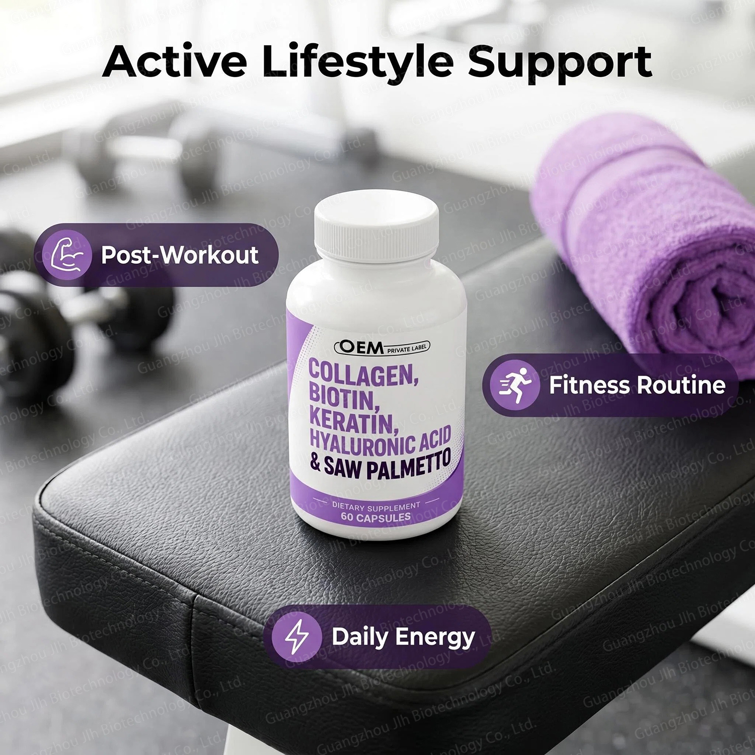 OEM Collagen Capsule With Biotin Keratin Saw Palmetto Hyaluronic Acid Pumpkin Seed Supplement For Hair Skin &amp; Nails